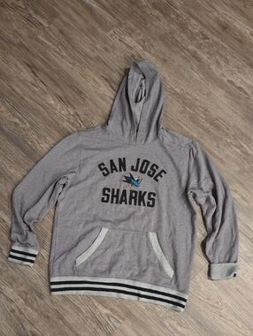 Fanatics Gray San Jose Sharks Hoodie with Black Trim